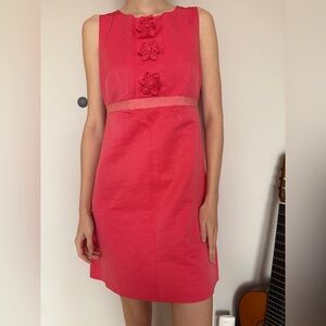 Teal Sleeveless Dress with Floral Accents